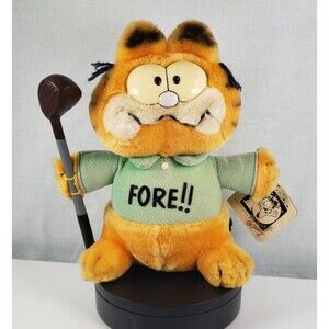 Vintage Dakin 10th Birthday 1988 Garfield Golf Fore Cat 9" Plush (1978-1981)